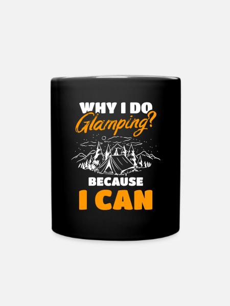 Glamping Glamper Camping - Tasse einfarbig - Schwarz