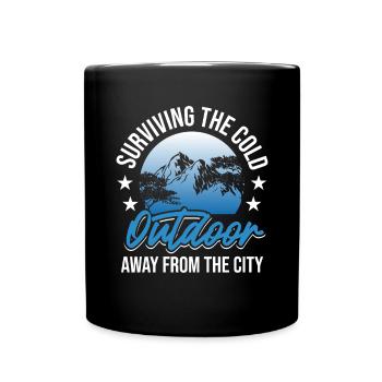Survival Camping Bushcraft - Tasse einfarbig - Schwarz - Vorne