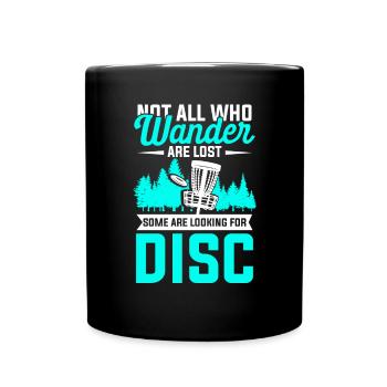 Frisbee Baum Korb Kette Golfer Golfer - Tasse einfarbig - Schwarz - Vorne
