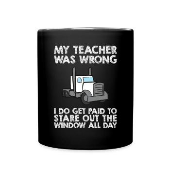 Chauffeur de camion Camionneur - Mug uni - noir - Devant