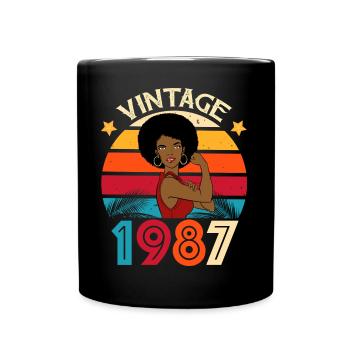 1987 Geburtstagsfrau Vintage Geschenkidee Frau - Tasse einfarbig - Schwarz - Vorne