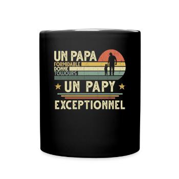 Papa Formidable Donne Toujours Papy Exceptionnel - Mug uni - noir - Devant