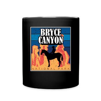 Bryce Canyon National Park Utah Souvenir Hiking - Full Colour Mug - black - Front