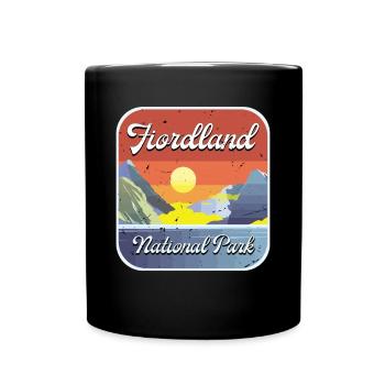 Fiordland National Park Souvenir New Zealand Nature - Full Colour Mug - black - Front