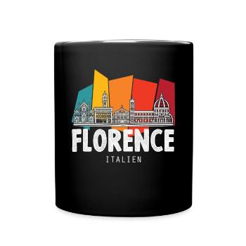 Italy Florence Tuscany Skyline Retro Italian - Full Colour Mug - black - Front