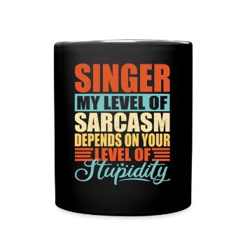 Sänger Sängerin lustig Geschenk Sänger Sängerin - Tasse einfarbig - Schwarz - Vorne