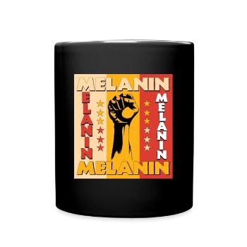 Black Lives Matter Rising Fist Melanin Nationaler - Tasse einfarbig - Schwarz - Vorne