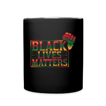 Melanin Rising Fist Black Lives Matter Freedom - Full Colour Mug - black - Front