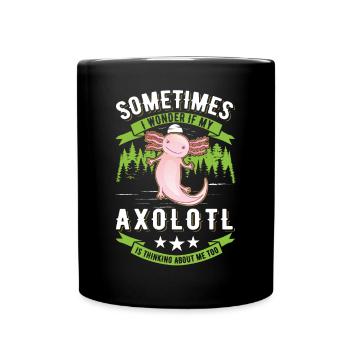 Axolotl Queue Cadeau Amphibien Axolotl - Mug uni - noir - Devant