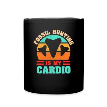 Megalodon Shark Tooth Fossil Collector Gift - Full Colour Mug - black - Front