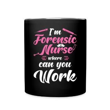 Forensische Krankenschwester - Tasse einfarbig - Schwarz - Vorne