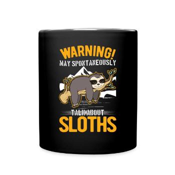 Avertissement de paresseux - Mug uni - noir - Devant