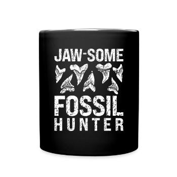 Megalodon Shark Tooth Fossil Collector Gift - Full Colour Mug - black - Front
