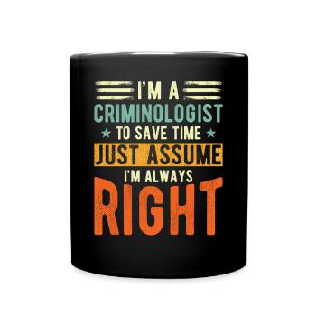 Criminologue Criminologie Informations nutritionnelles - Mug uni - noir - Devant