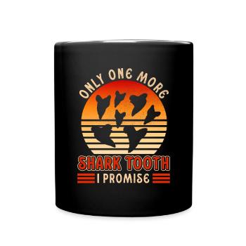 Megalodon Shark Tooth Fossil Collector Gift - Full Colour Mug - black - Front