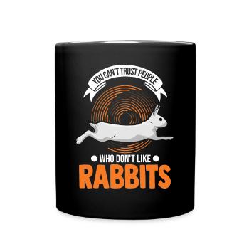 Rabbit Rabbit Rabbit - Full Colour Mug - black - Front