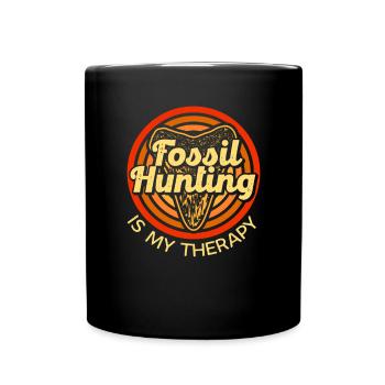 Megalodon Shark Tooth Fossil Collector Gift - Full Colour Mug - black - Front