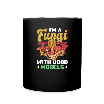 Fungal Mycelium Fly agaric Mycology Morel Foodie - Full Colour Mug - black - Front