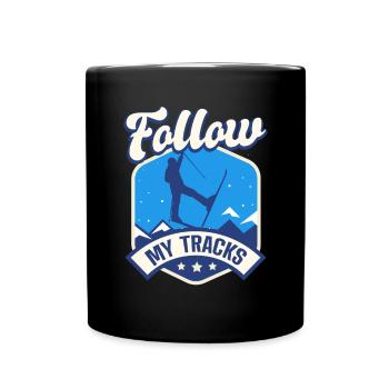 Ski touring Skiing Skiers - Full Colour Mug - black - Front