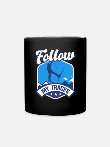 Ski touring Skiing Skiers - Full Colour Mug - black