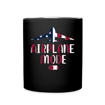 Airport Pilot Passenger Plane - Airplane Mode On - Tasse einfarbig - Schwarz - Vorne