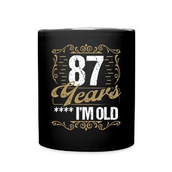 Sarcasme de 87 ans Im Old Vintage Humor Idea87 Ye - Mug uni - noir - Devant