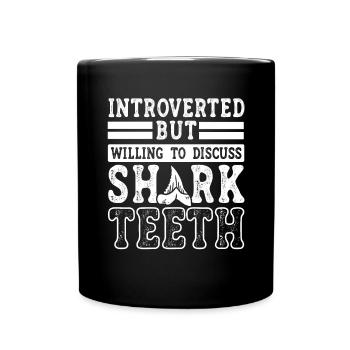 Megalodon Shark Tooth Fossil Collector Gift - Full Colour Mug - black - Front