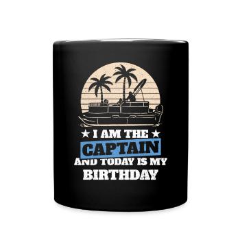 Nautisme Kahn Pontoon Anniversaire du capitaine - Mug uni - noir - Devant