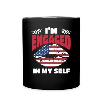 Liebe Anti Valentinstag US Flagge Patriotisch - Tasse einfarbig - Schwarz - Vorne