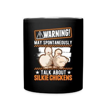 Warning Silkie Chicken Silkie Chicken - Full Colour Mug - black - Front
