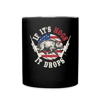 Cochons drapeau américains Chasse au sanglier Jäge - Mug uni - noir - Devant