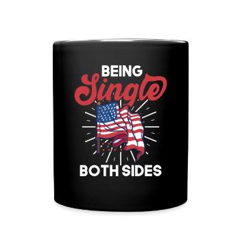 Liebe Anti Valentinstag US Flagge Patriotisch - Tasse einfarbig - Schwarz - Vorne