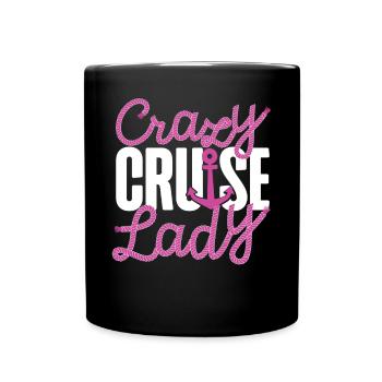 Bateau de croisière Vacances Fille Folle - Mug uni - noir - Devant