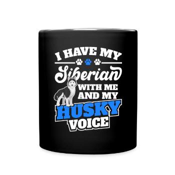 Husky Sibe Proud Husky Mother Dog lover - Full Colour Mug - black - Front