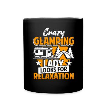 Glamping Camper Glamper - Tasse einfarbig - Schwarz - Vorne