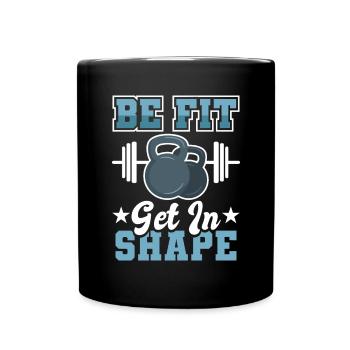 Fitness Muskeln Fitnessstudio Workout - Tasse einfarbig - Schwarz - Vorne