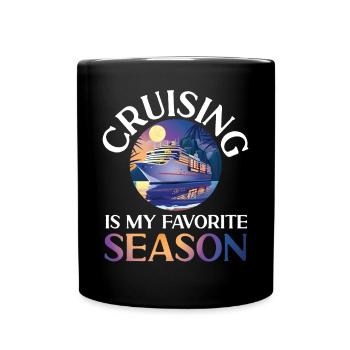 Cruise Ship Vacation Girl Cruising - Full Colour Mug - black - Front