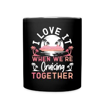 Bateau de croisière Vacances Amis - Mug uni - noir - Devant