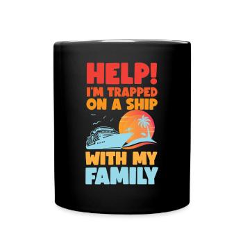 Aide familiale pour les vacances en bateau de croisière! - Mug uni - noir - Devant