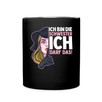 Geschwister Familie Schwestern Schwester - Tasse einfarbig - Schwarz - Vorne