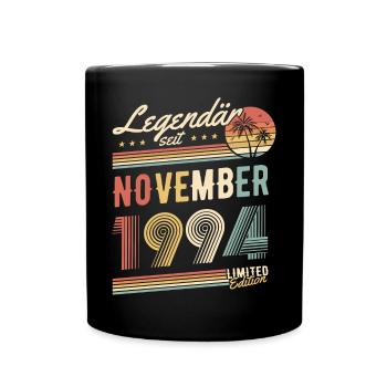 Legendär Seit November 1994 Geburtstag Geschenk - Tasse einfarbig - Schwarz - Vorne