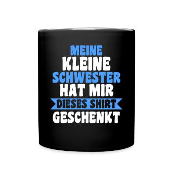 Geschwister Brüder Schwester Bruder - Tasse einfarbig - Schwarz - Vorne
