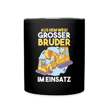 Dabbing Baggerfahrer Bagger Bruder - Tasse einfarbig - Schwarz - Vorne