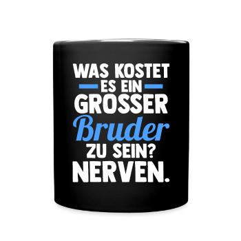 Geschwister Familie Brüder Bruder - Tasse einfarbig - Schwarz - Vorne