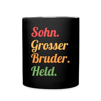 Geschwister Familie Brüder Bruder - Tasse einfarbig - Schwarz - Vorne