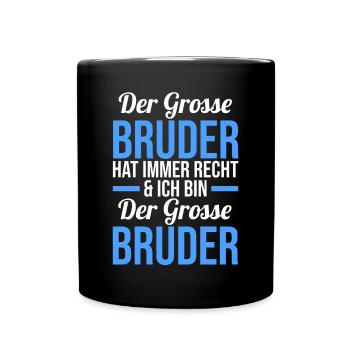 Geschwister Familie Brüder Bruder - Tasse einfarbig - Schwarz - Vorne