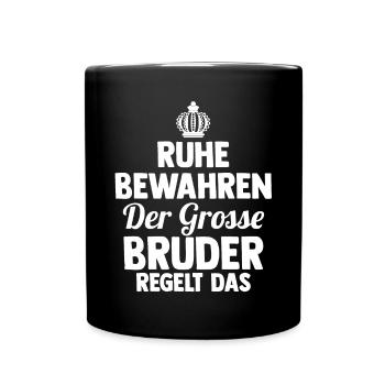 Geschwister Familie Brüder Bruder - Tasse einfarbig - Schwarz - Vorne