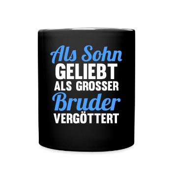 Geschwister Sohn Familie Brüder Bruder - Tasse einfarbig - Schwarz - Vorne