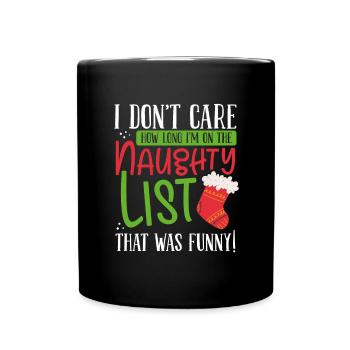 Je suis sur la liste qui est drôle - Mug uni - noir - Devant
