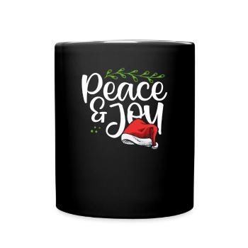 Paix et joie à Noël - Mug uni - noir - Devant
